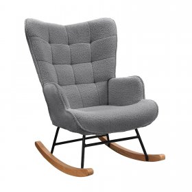 Schaukelstuhl Stillsessel Relaxsessel Loungesessel-Dunkelgrau