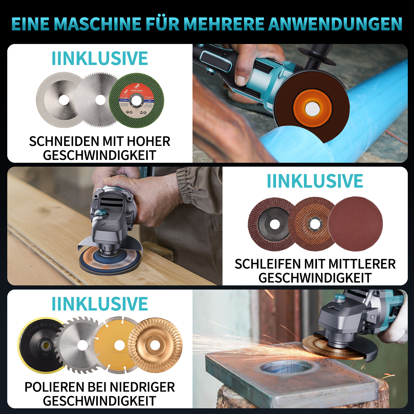 Winkelschleifer Ø125mm - Bürstenloser Motor - 750W