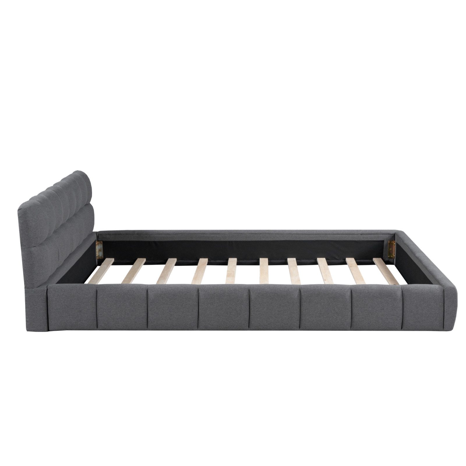 Polsterbett Doppelbett Jugendbett-grau