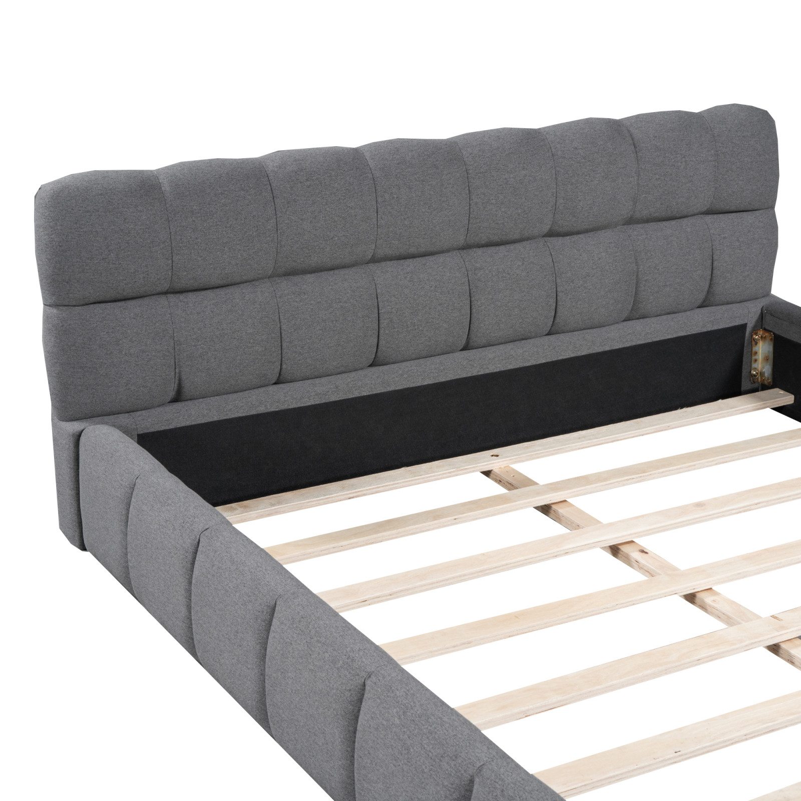 Polsterbett Doppelbett Jugendbett-grau