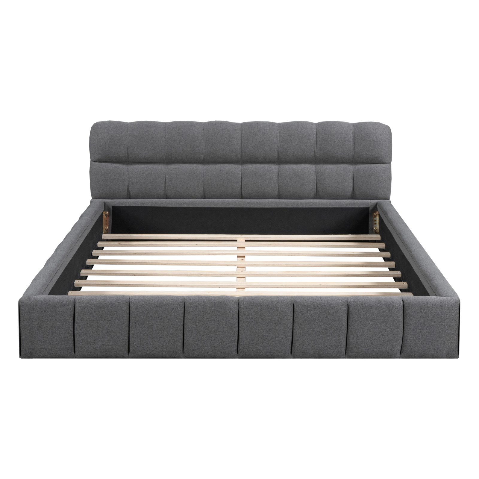 Polsterbett Doppelbett Jugendbett-grau
