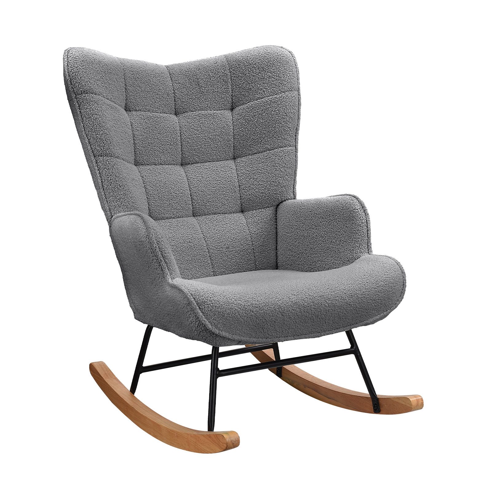 Schaukelstuhl Stillsessel Relaxsessel Loungesessel-Dunkelgrau