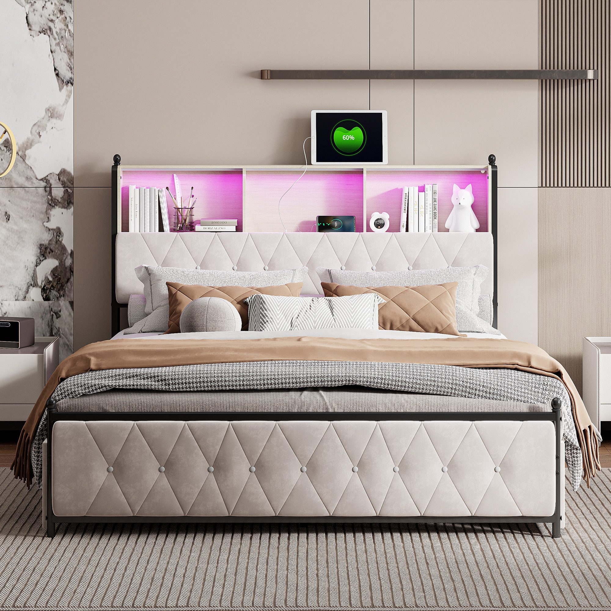 Polsterbett Metallbett Stauraumbett-