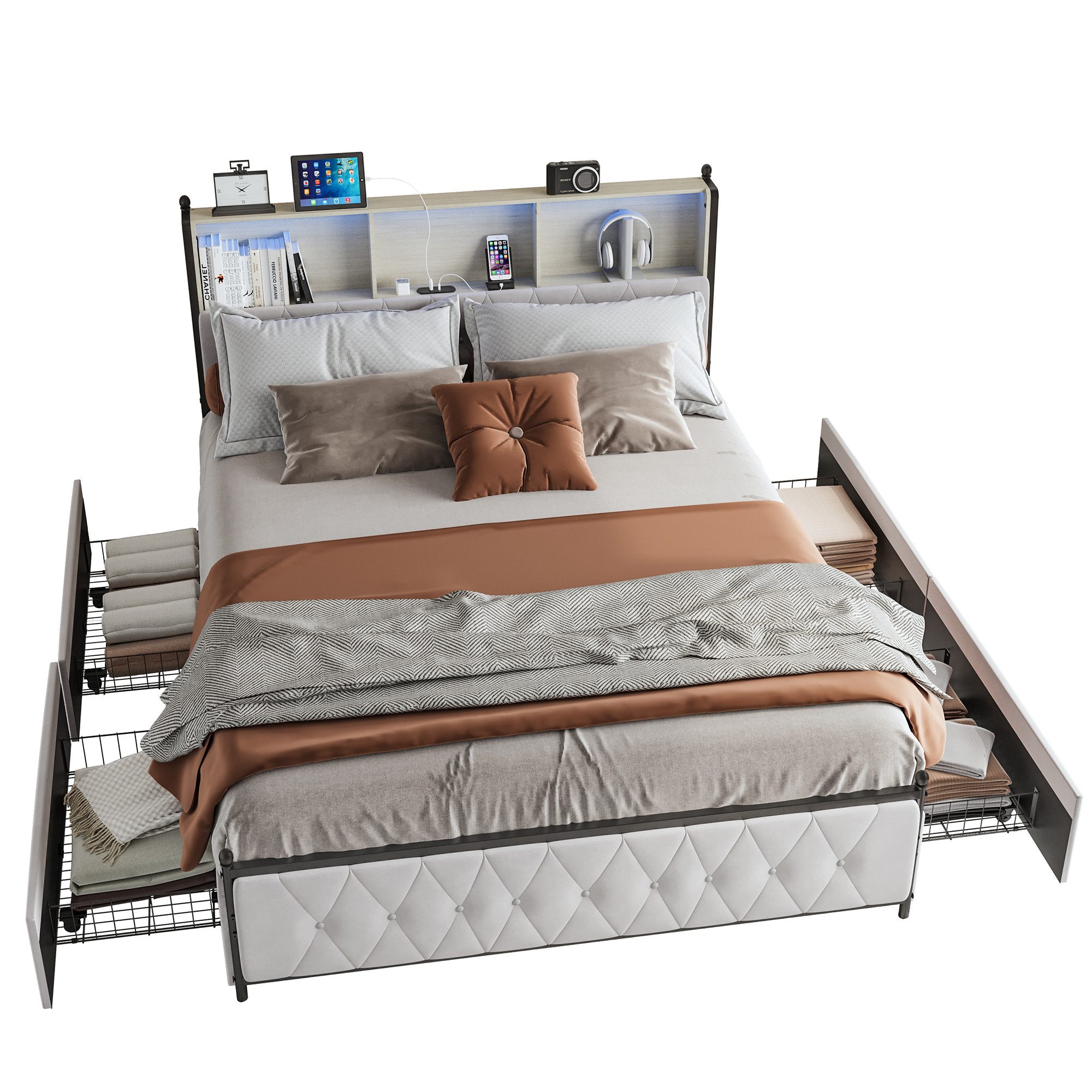Polsterbett Metallbett Stauraumbett-