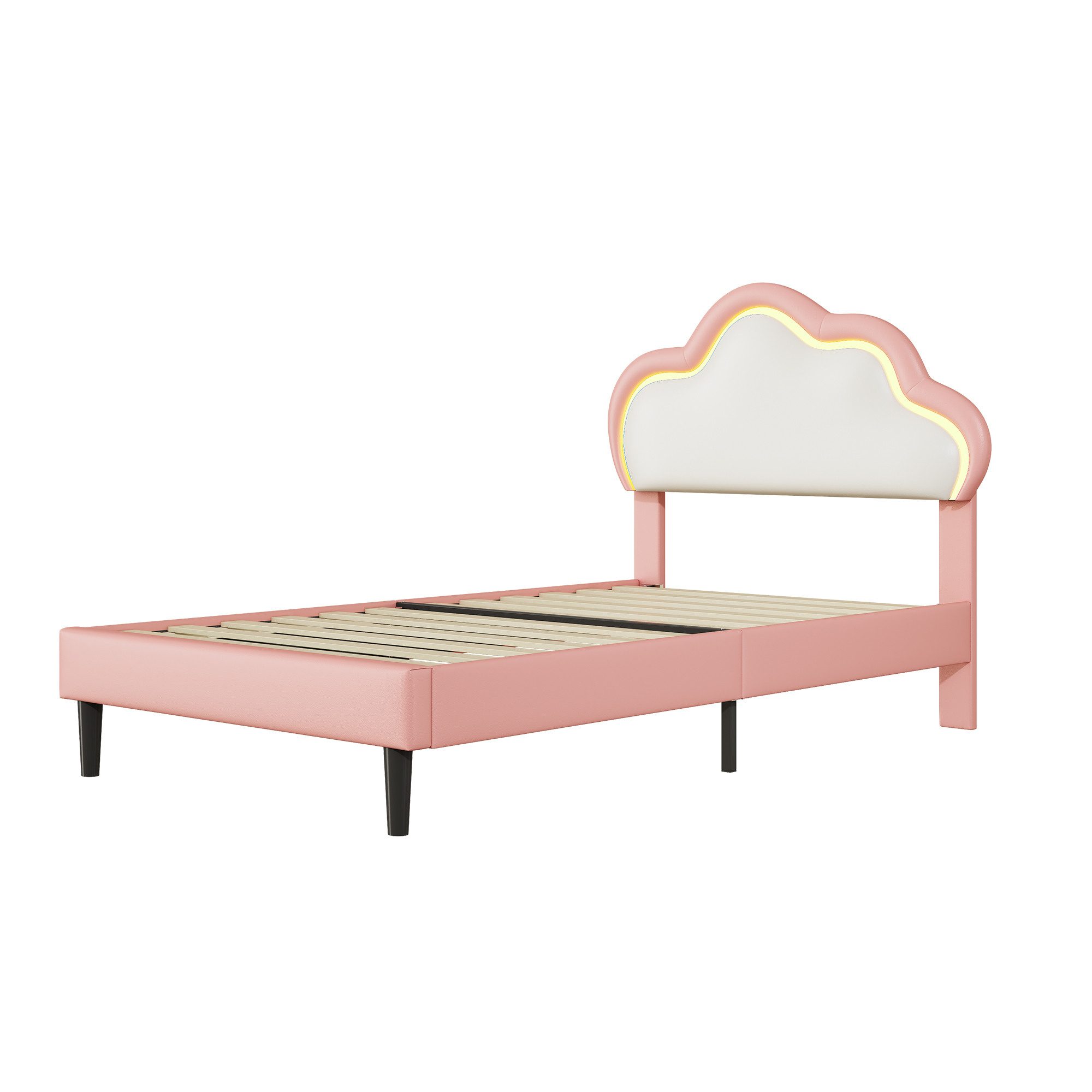 Polsterbett Kinderbett Jugendbett-rosa