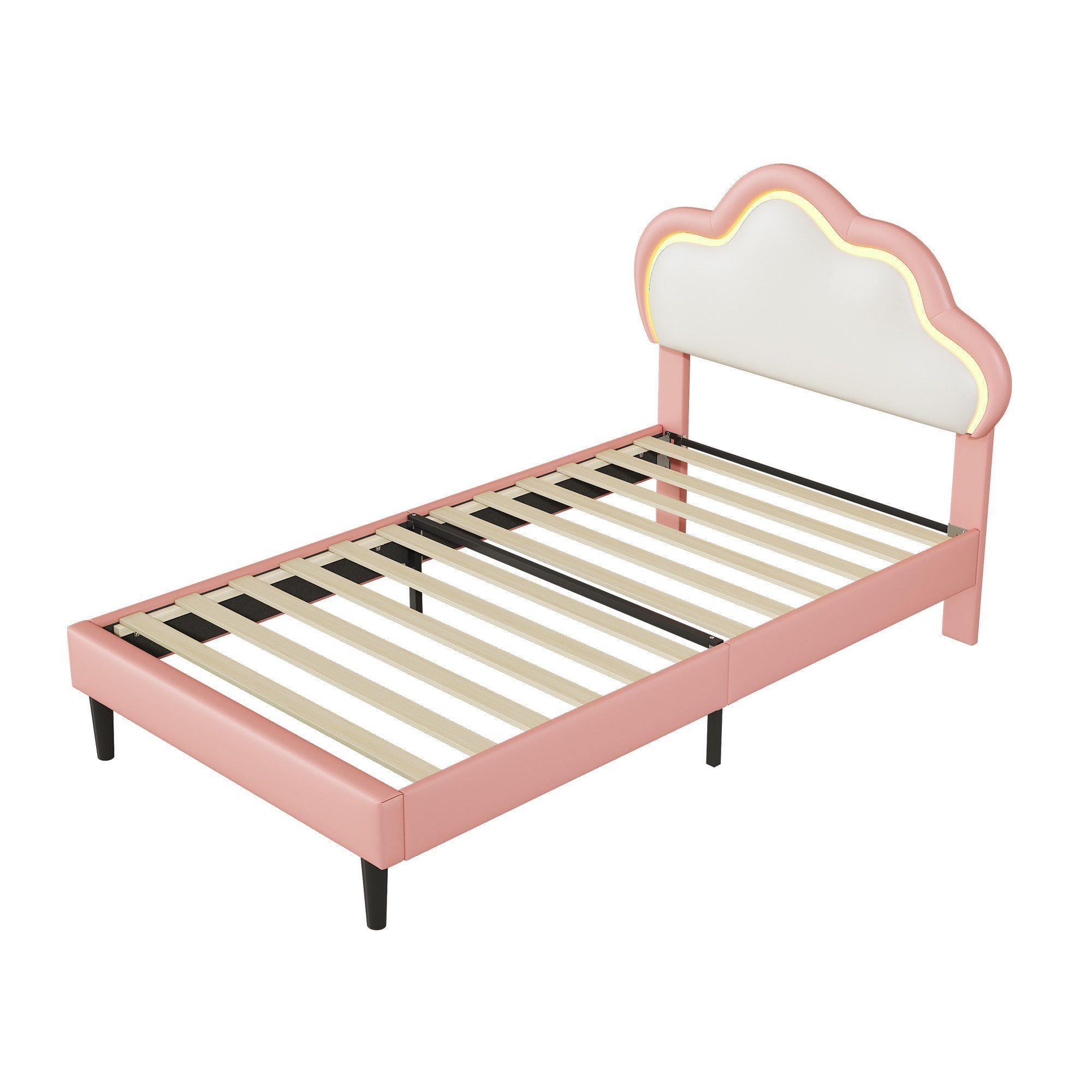 Polsterbett Kinderbett Jugendbett-rosa